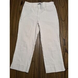 Hillary Radley Women's Tan Striped Seersucker Capri Pants Size 10
